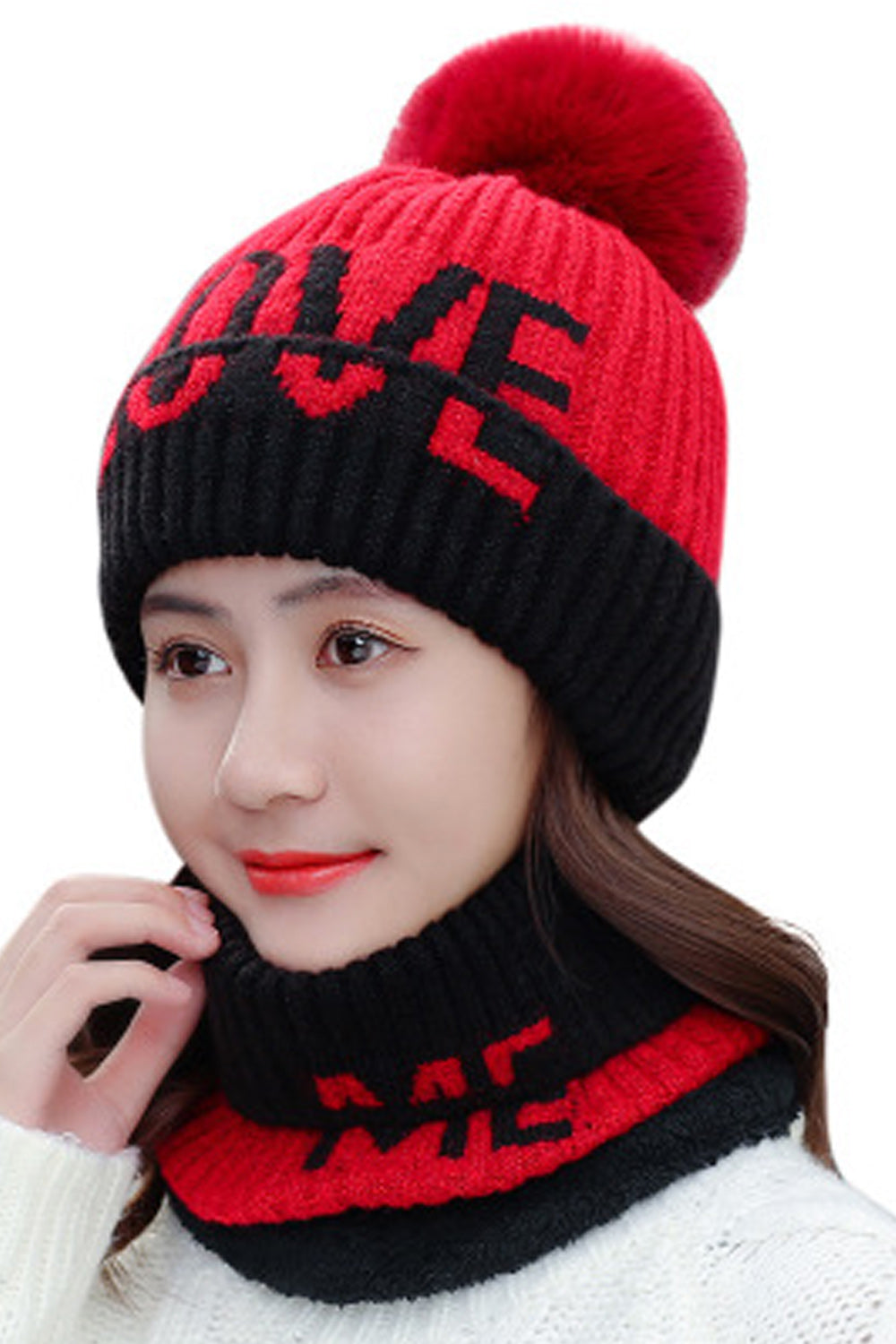 Women Casual Outdoor Hairball Decorated Warm Knitted Hat