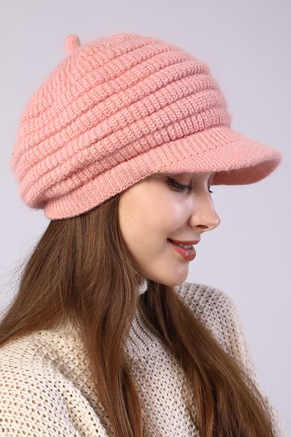 Women Pretty Solid Colored Thick Breathable Knitted Hat