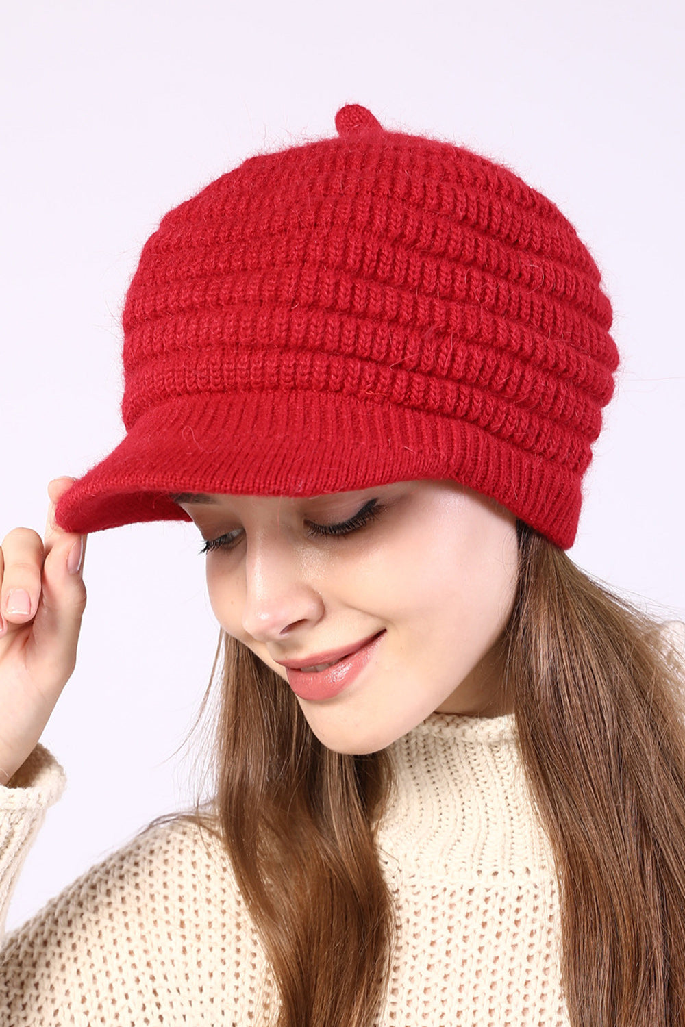 Women Pretty Solid Colored Thick Breathable Knitted Hat