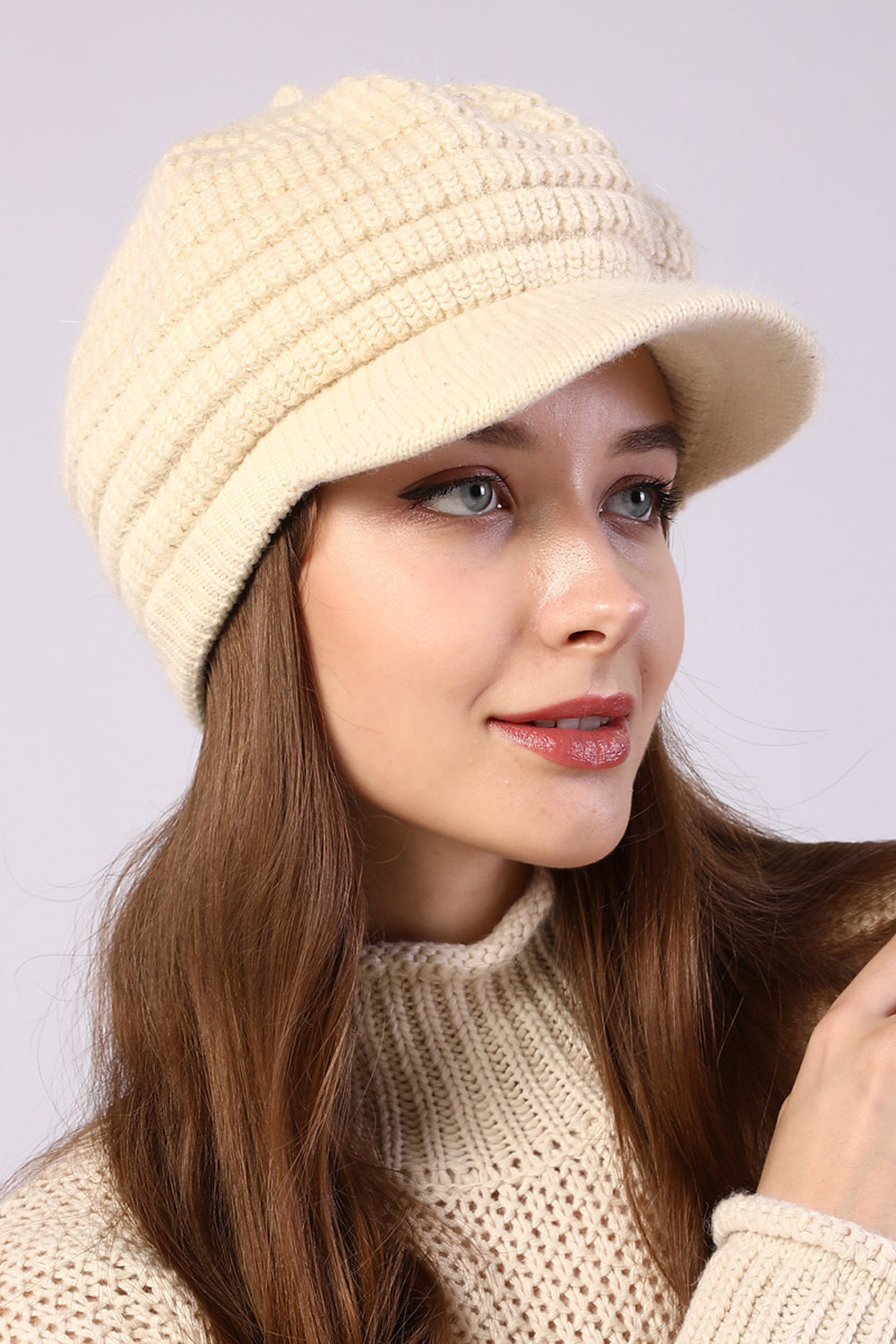 Women Pretty Solid Colored Thick Breathable Knitted Hat