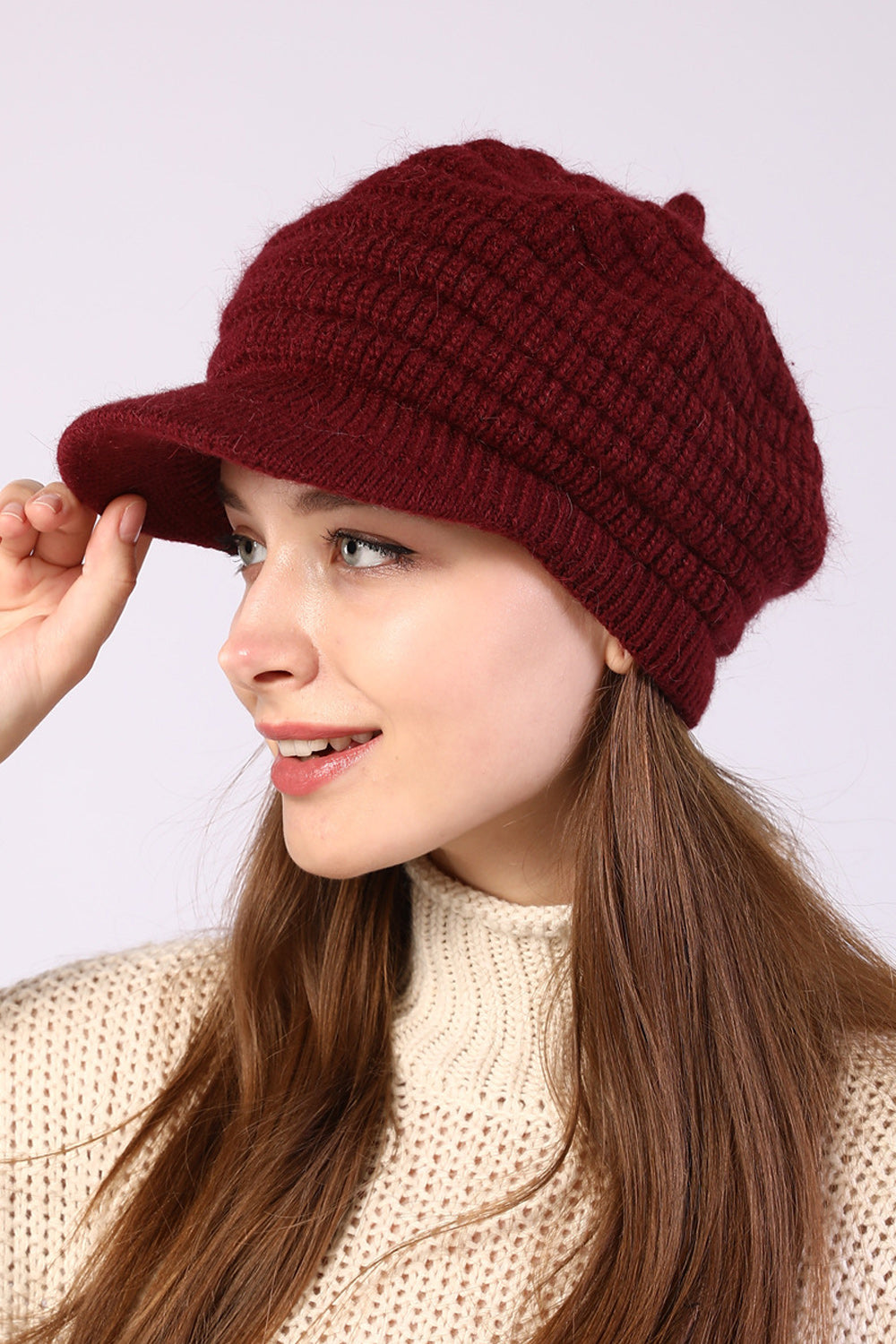Women Pretty Solid Colored Thick Breathable Knitted Hat