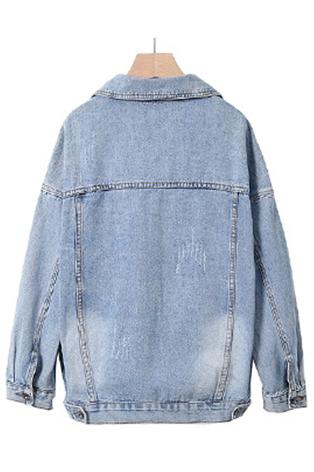 Women Long Sleeve Fabulous Loose Modern Button Closure Awesome Relaxing Denim Jacket