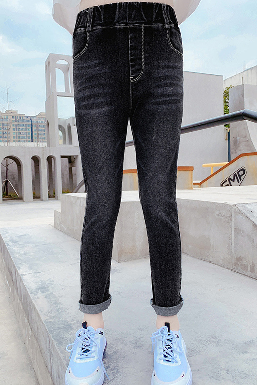 Kids Girls Cotton Casual Solid Colored Slim Fit Awesome Jeans