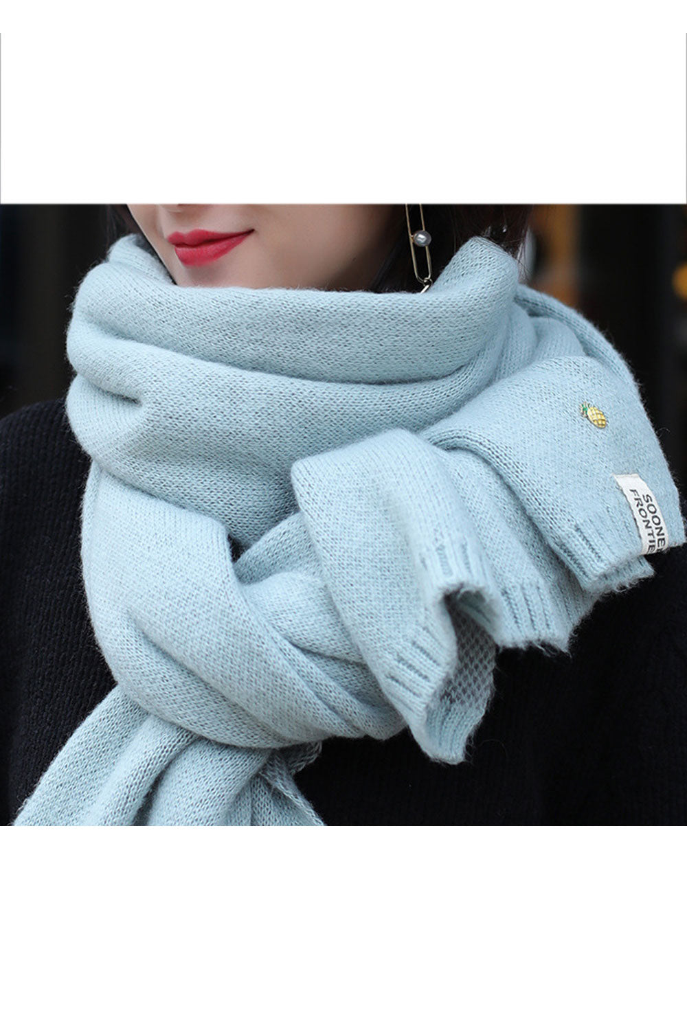 Women Elegant Solid Colored Thick Winter Casual Muffler