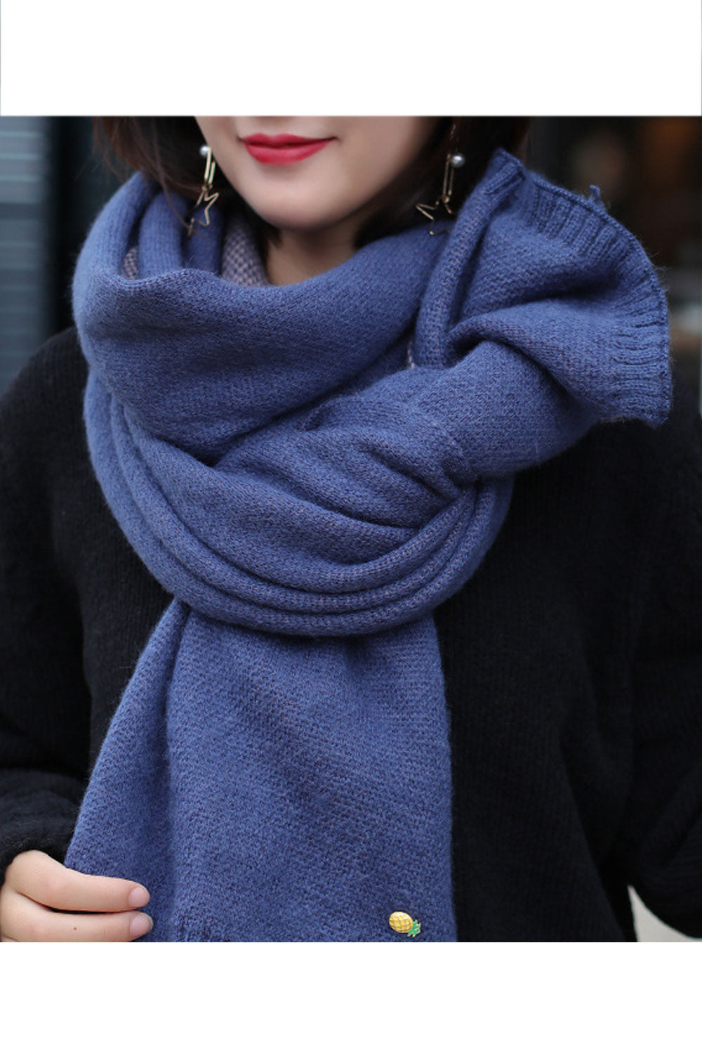Women Elegant Solid Colored Thick Winter Casual Muffler