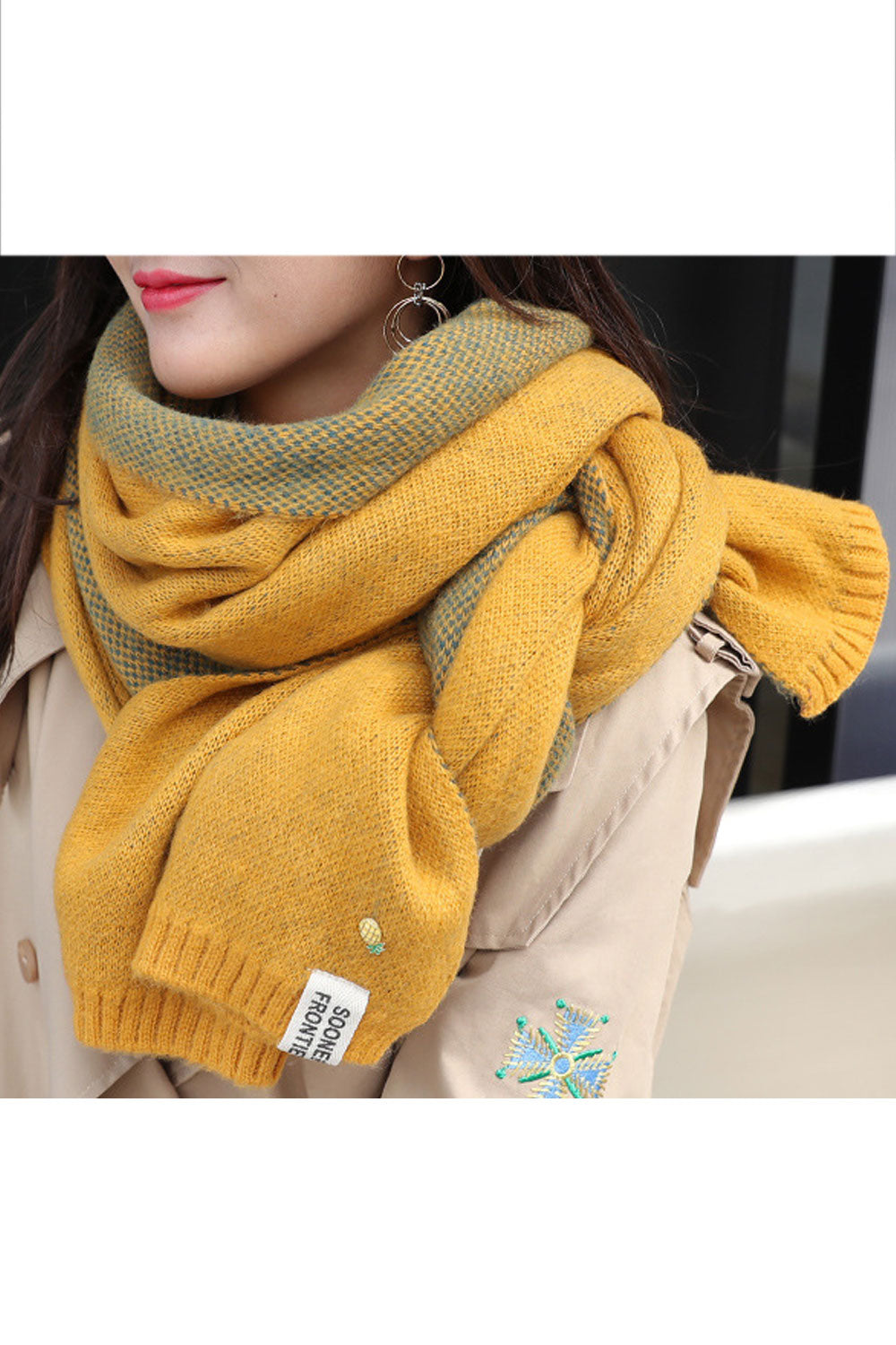 Women Elegant Solid Colored Thick Winter Casual Muffler