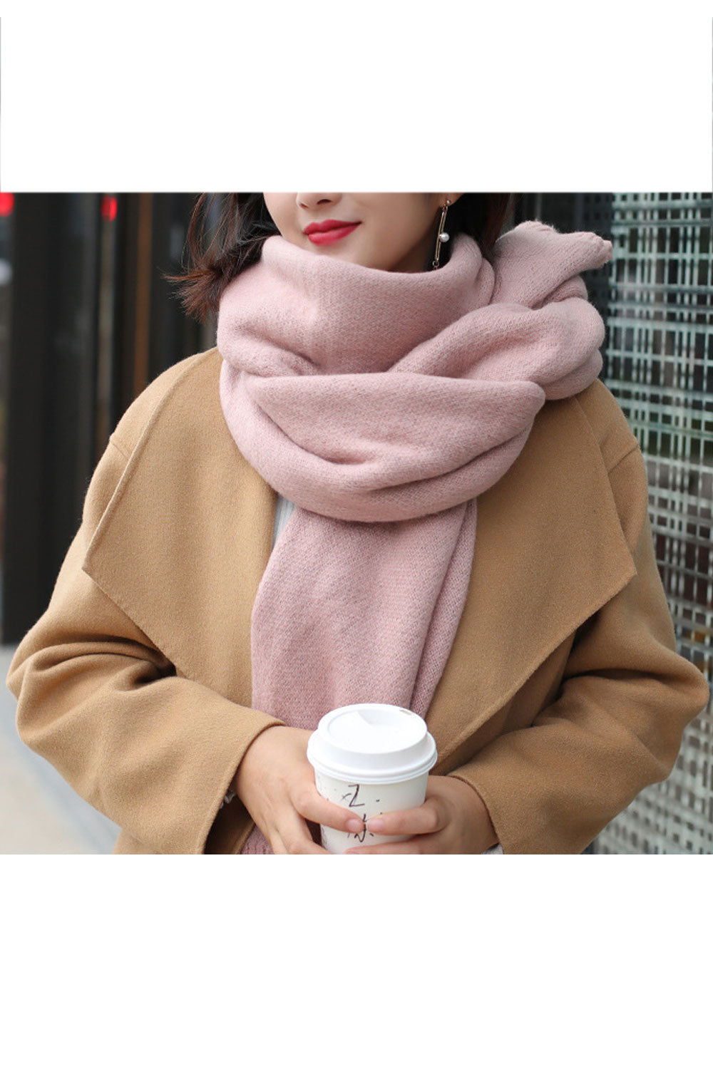 Women Elegant Solid Colored Thick Winter Casual Muffler