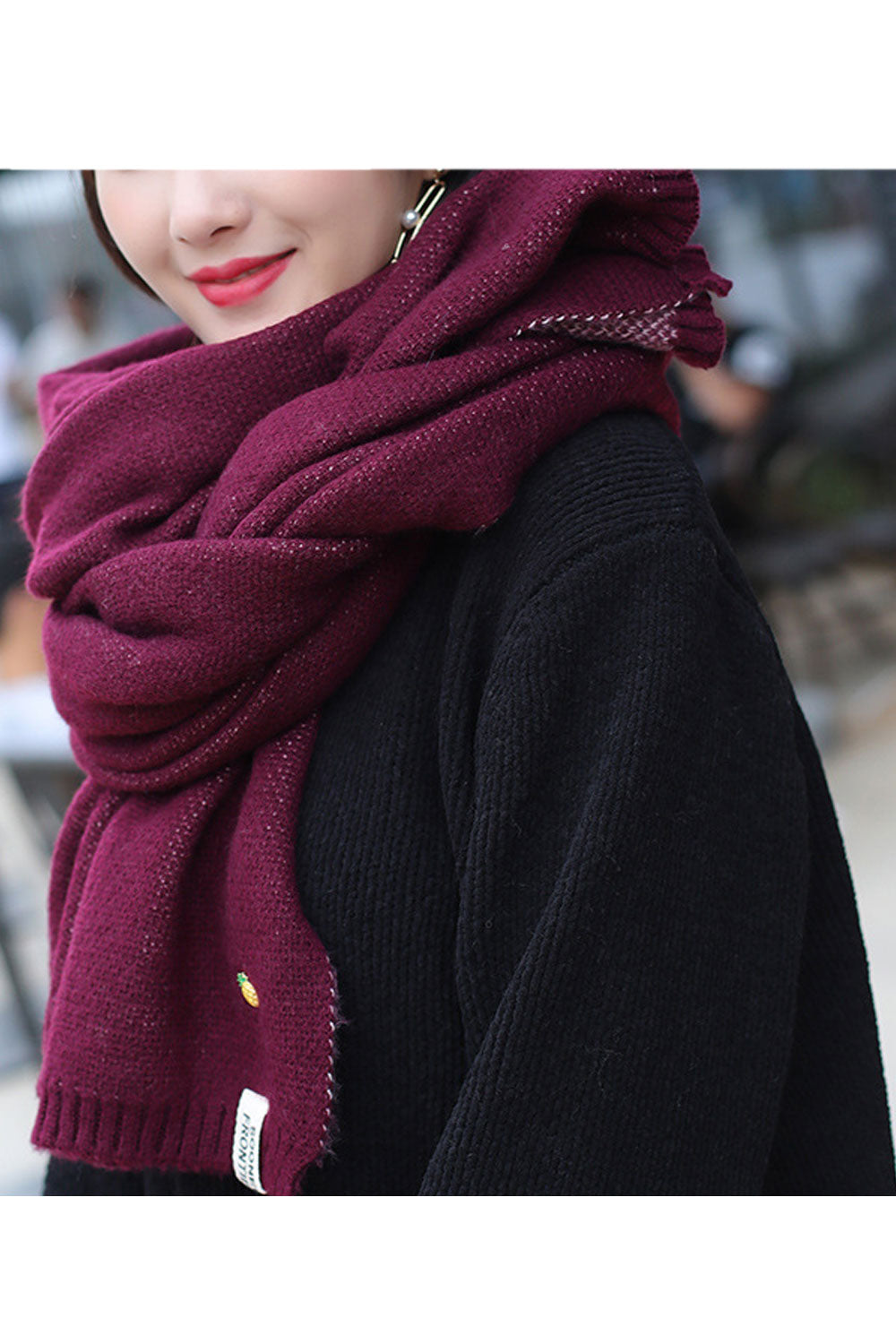 Women Elegant Solid Colored Thick Winter Casual Muffler