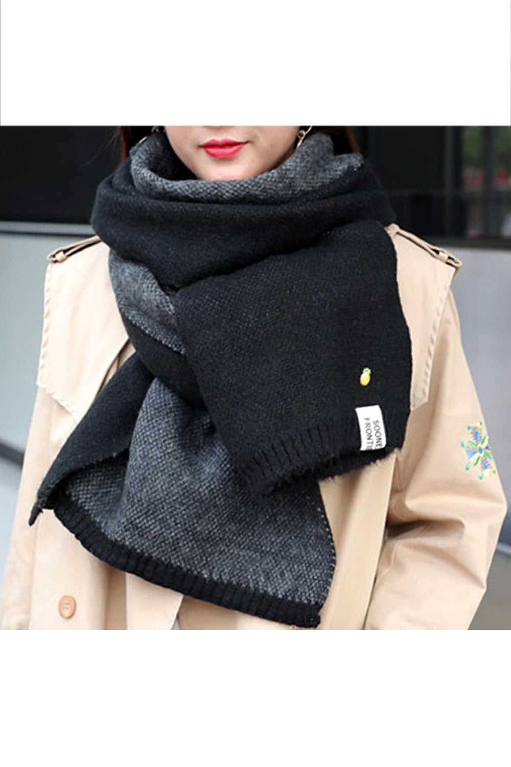 Women Elegant Solid Colored Thick Winter Casual Muffler