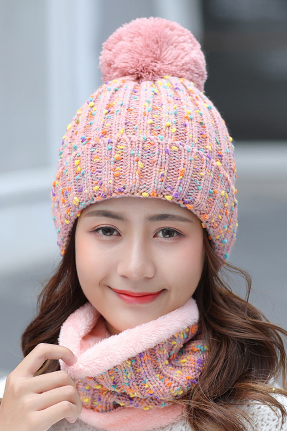 Women Cute Solid Colored Cozy Winter Knitted Hat