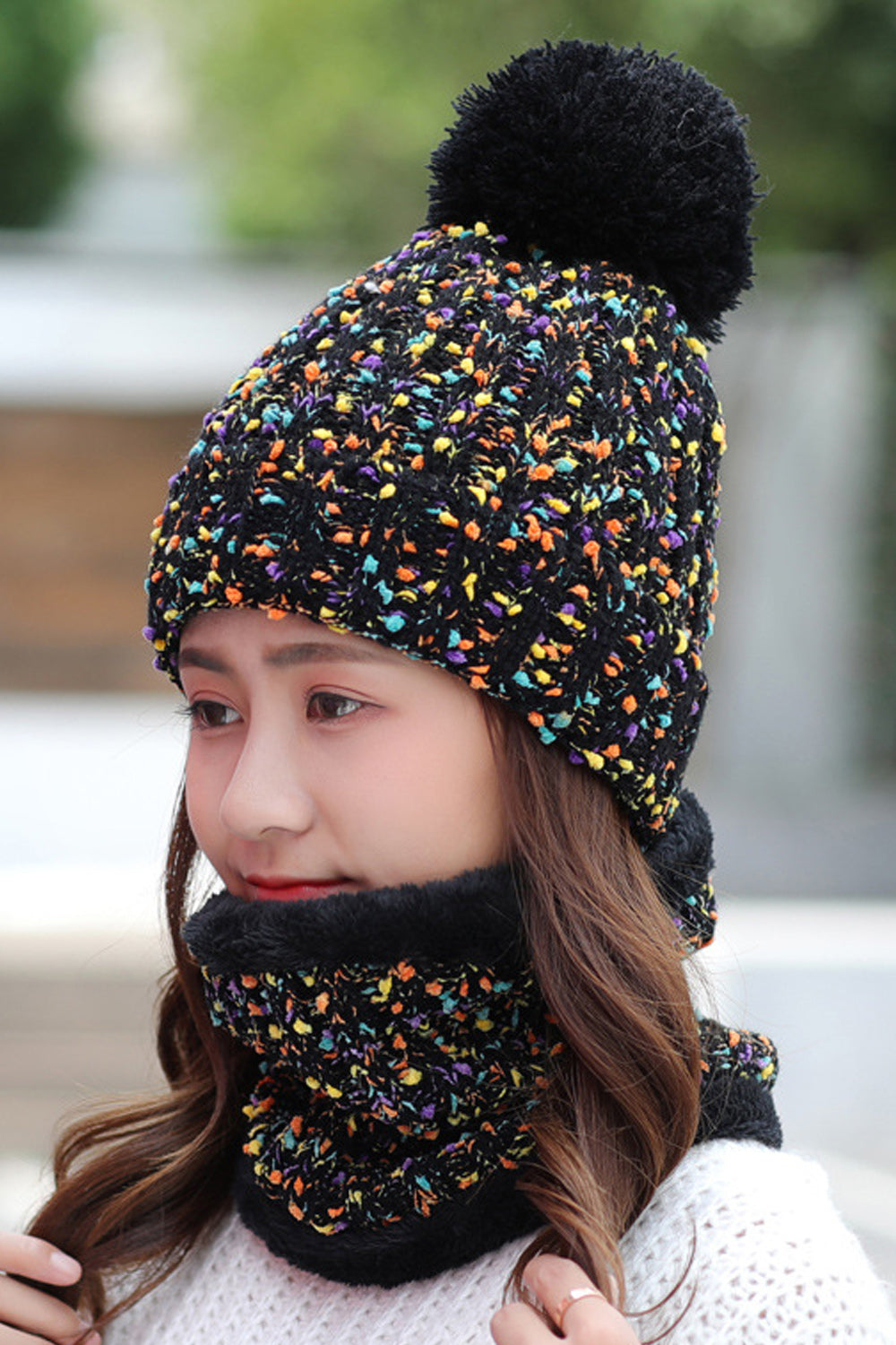 Women Cute Solid Colored Cozy Winter Knitted Hat