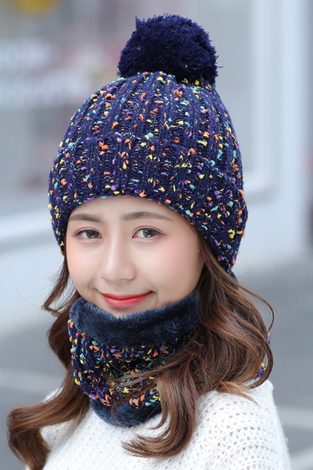 Women Cute Solid Colored Cozy Winter Knitted Hat