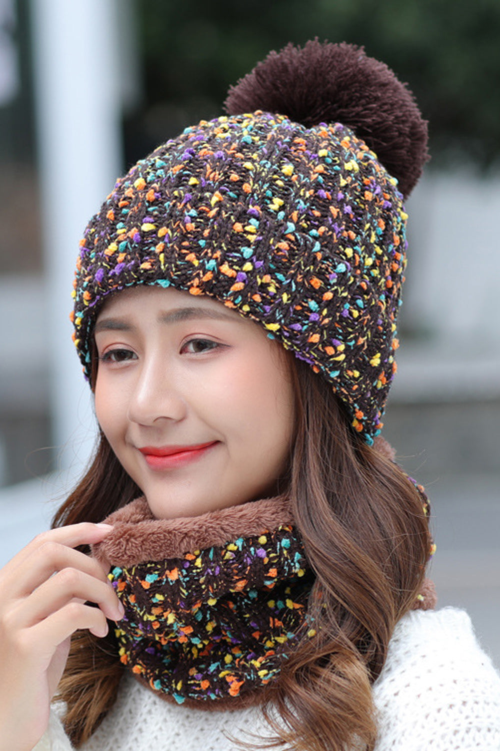 Women Cute Solid Colored Cozy Winter Knitted Hat