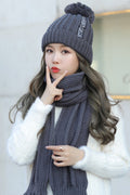 Women Classic Solid Pattern Warm Windproof Knitted Hat