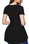 Women Pleated Bust Loose Waist Top
