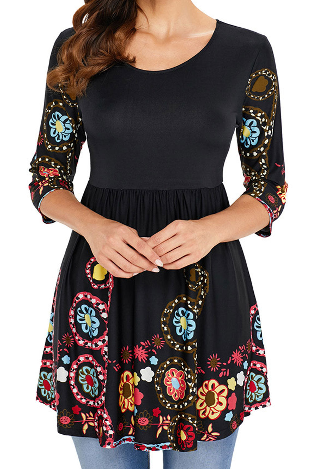 Women Stylish Round Neck Printed Top
