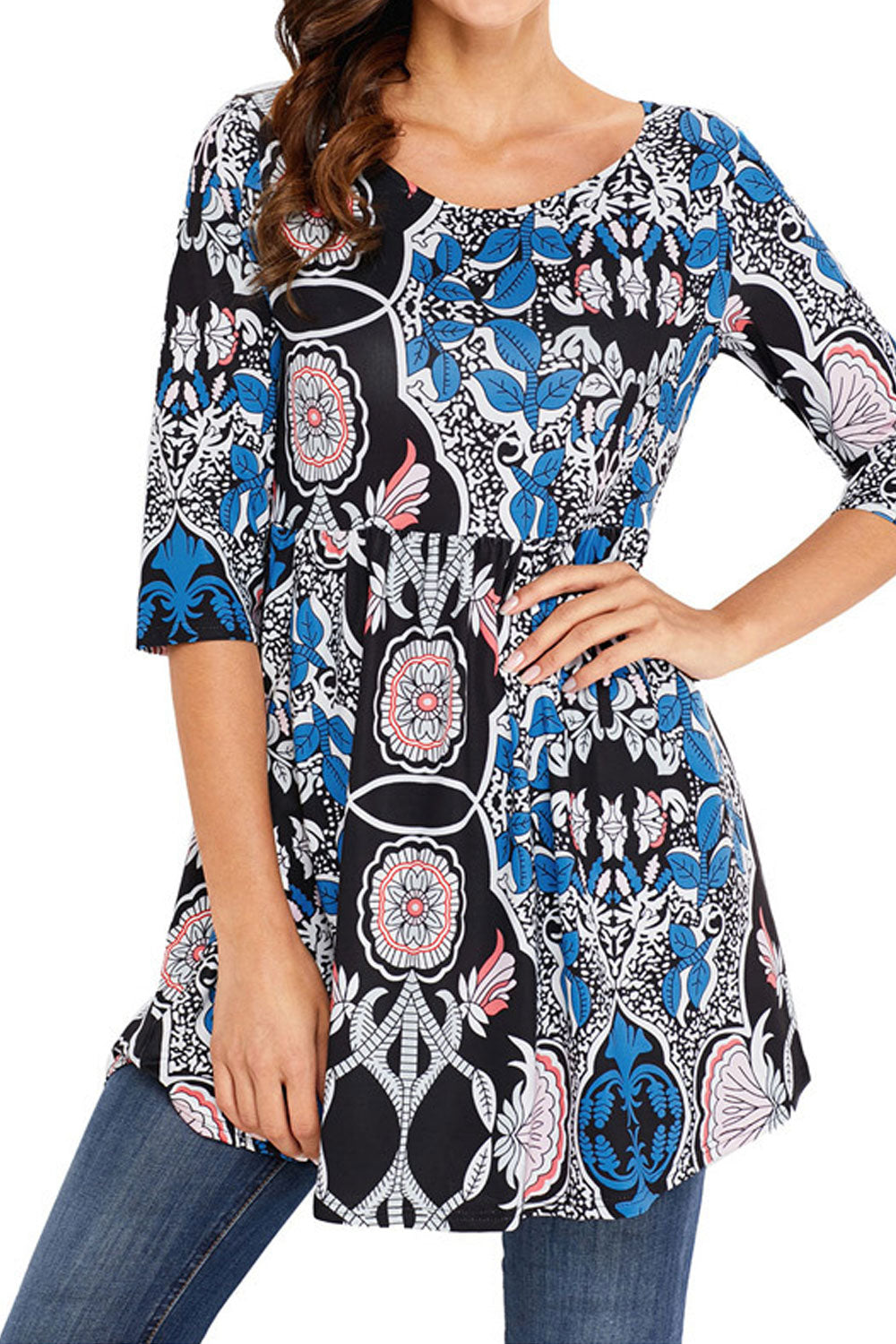 Women Stylish Round Neck Printed Top