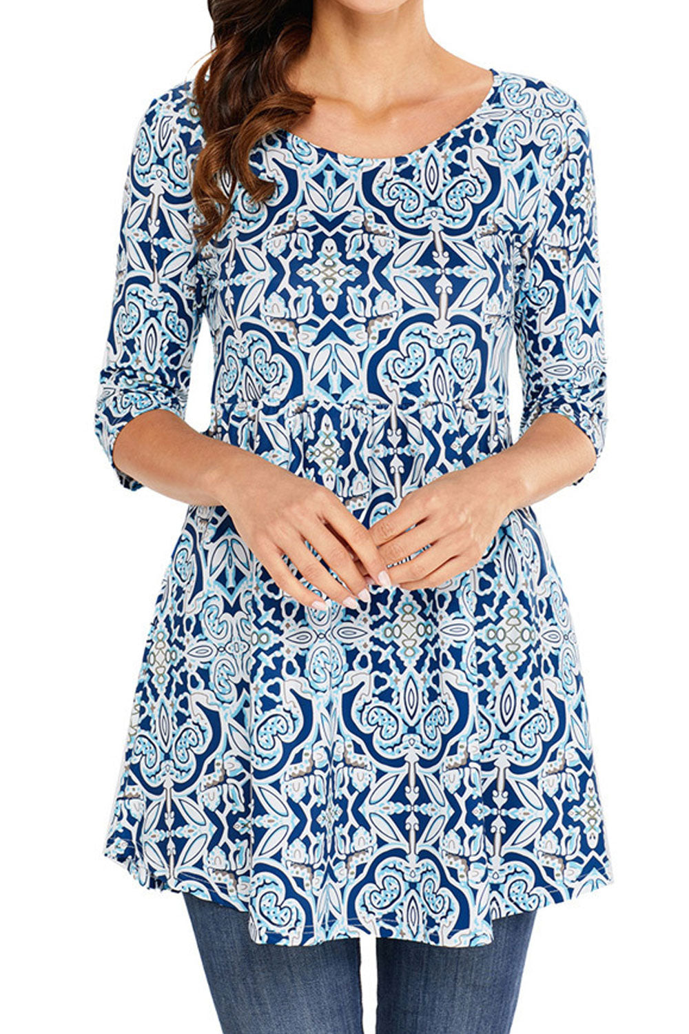 Women Stylish Round Neck Printed Top