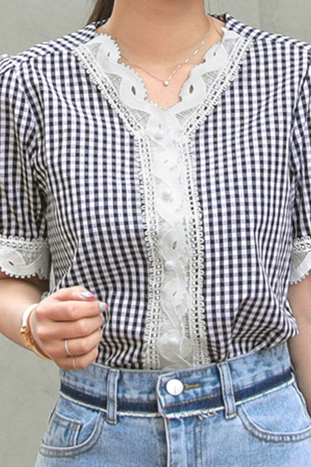 Women Stylish Short Sleeve Summer Lace Top
