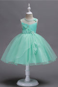 Kids Flower Bust Long Length Girls Dress