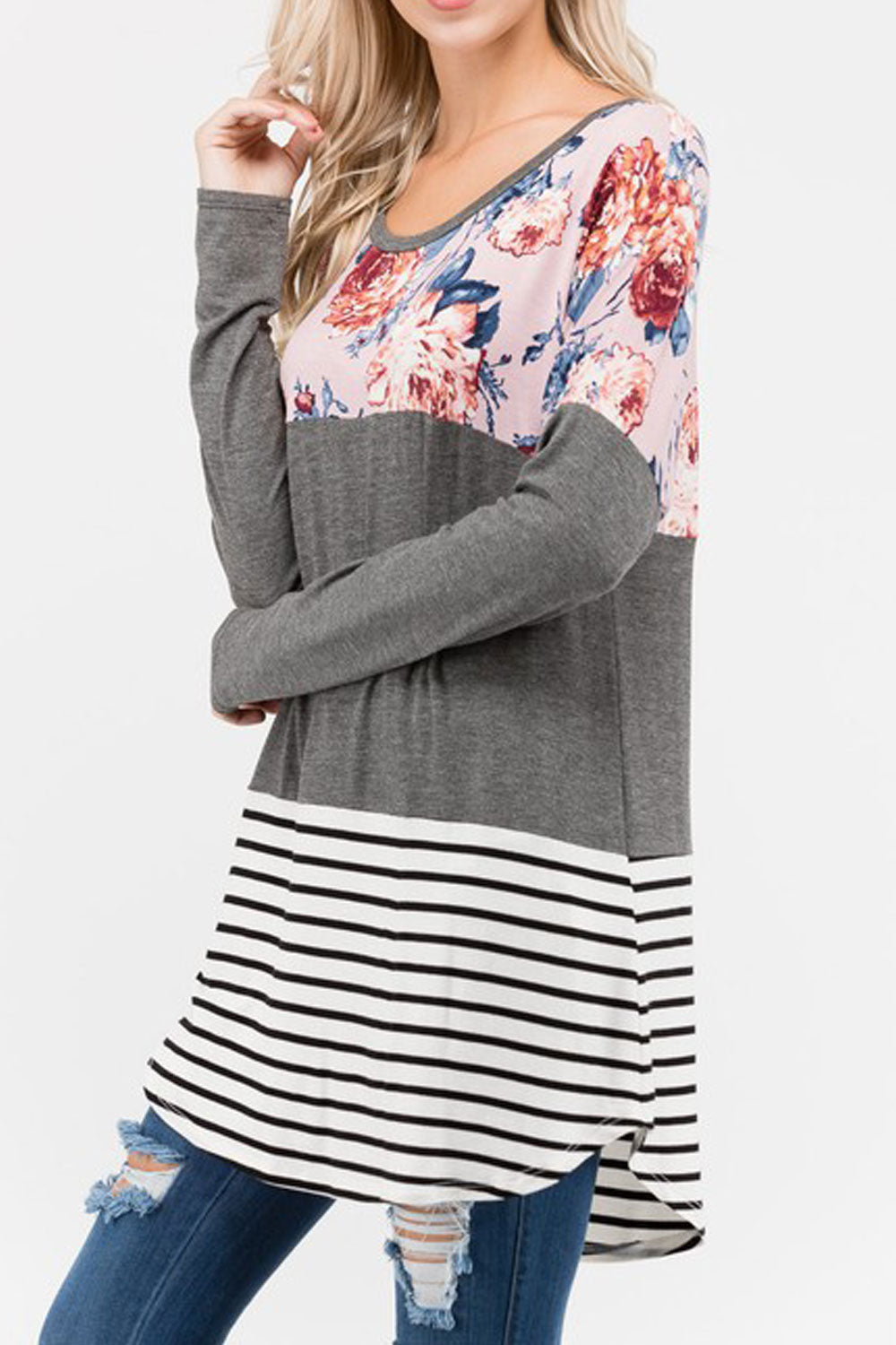 Women Printed Long Sleeve Loose Top