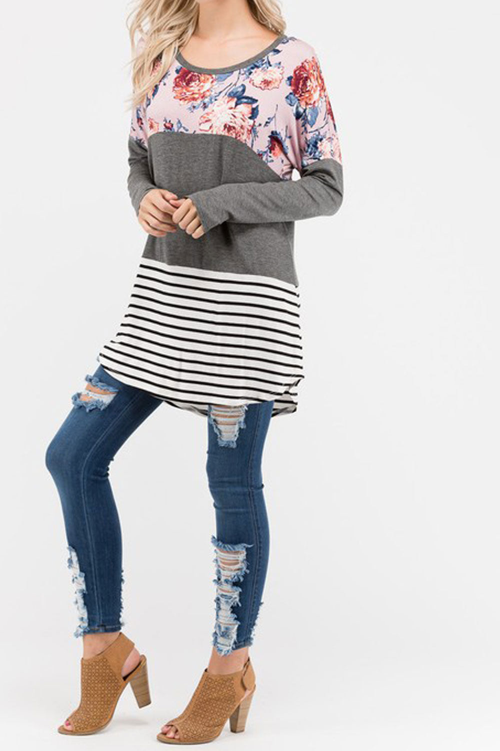 Women Printed Long Sleeve Loose Top