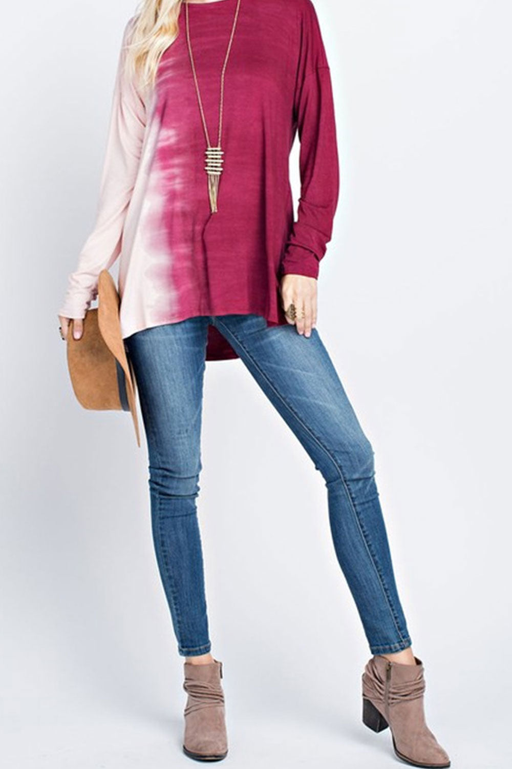 Women High Neck Long Sleeve Open Back Top