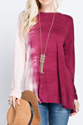 Women High Neck Long Sleeve Open Back Top