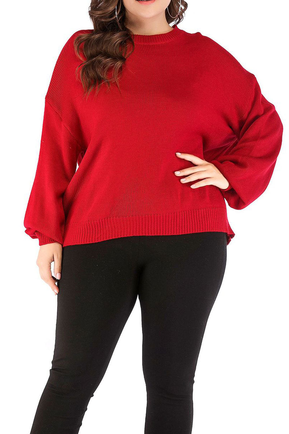 Women Long Sleeves Loose Waist Casual Top
