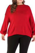 Women Long Sleeves Loose Waist Casual Top