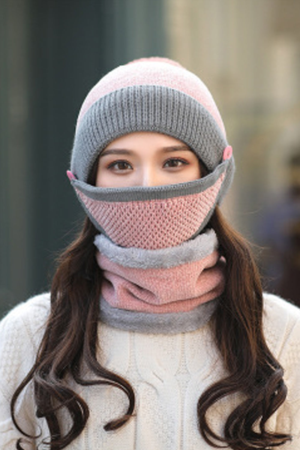 Women Coldproof Thick Earmuffs Winter Knitted Hat