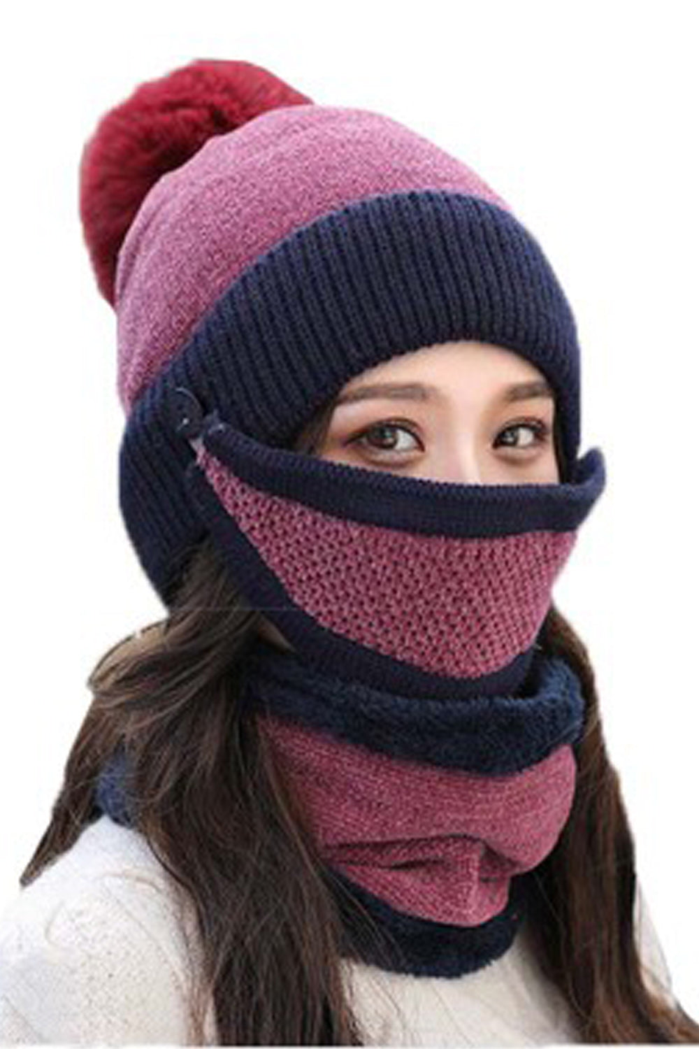 Women Coldproof Thick Earmuffs Winter Knitted Hat