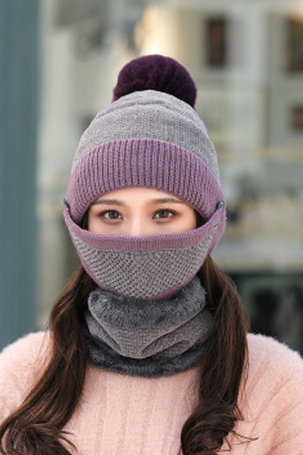 Women Coldproof Thick Earmuffs Winter Knitted Hat