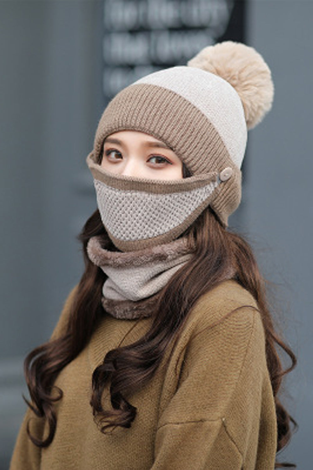 Women Coldproof Thick Earmuffs Winter Knitted Hat