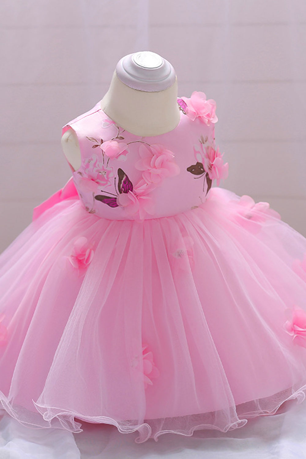 Kids Baby Girls Sleeveless Flowers Lace Dress