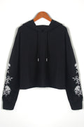 Women Elegent Letter Pattern Solid Color Comfortable Casual Warm Hoodie