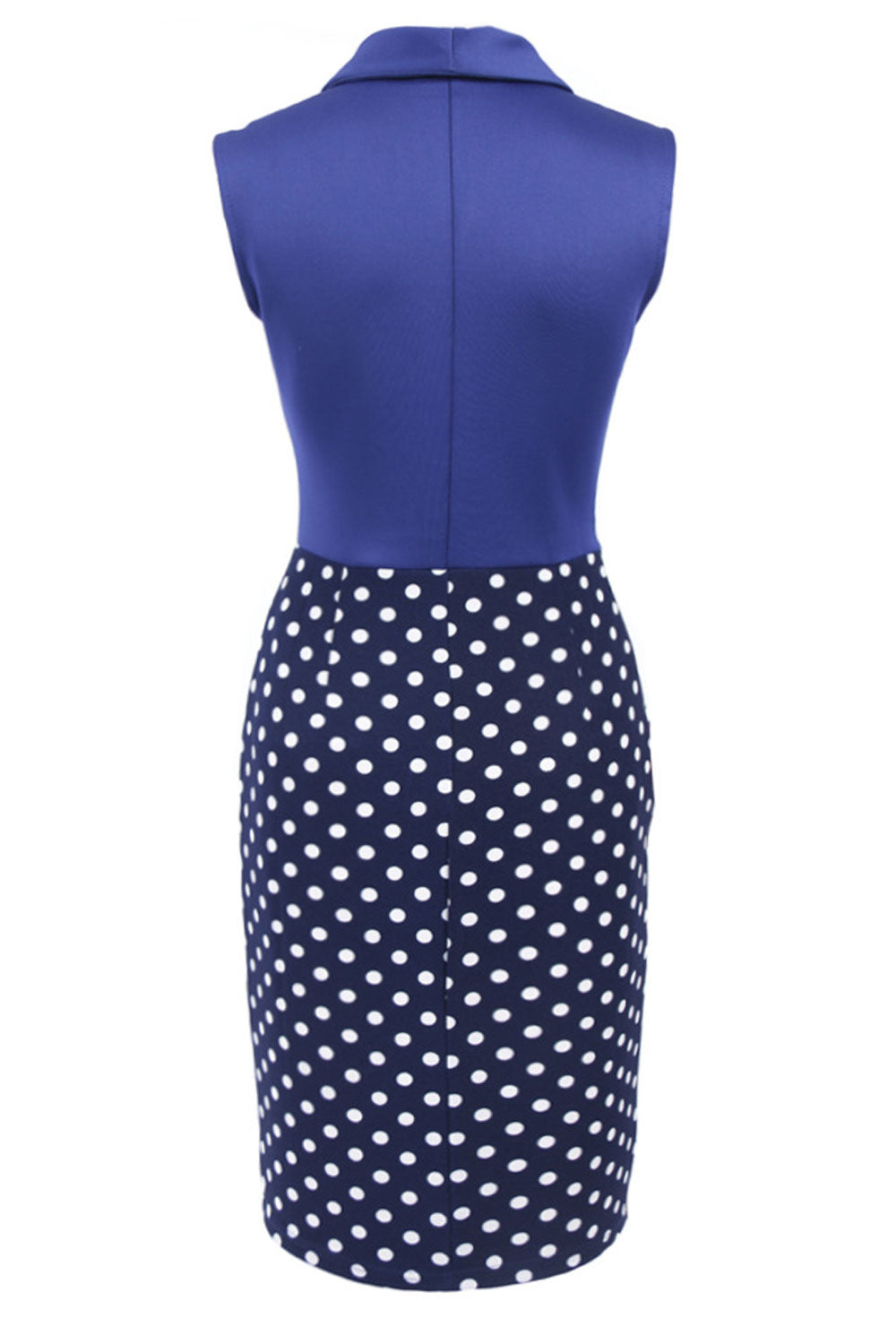 Women Wrap Neck Sleeveless Solid Bust Pencil Dress