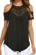 Women Halter Neck Cold Shoulder Casual Top