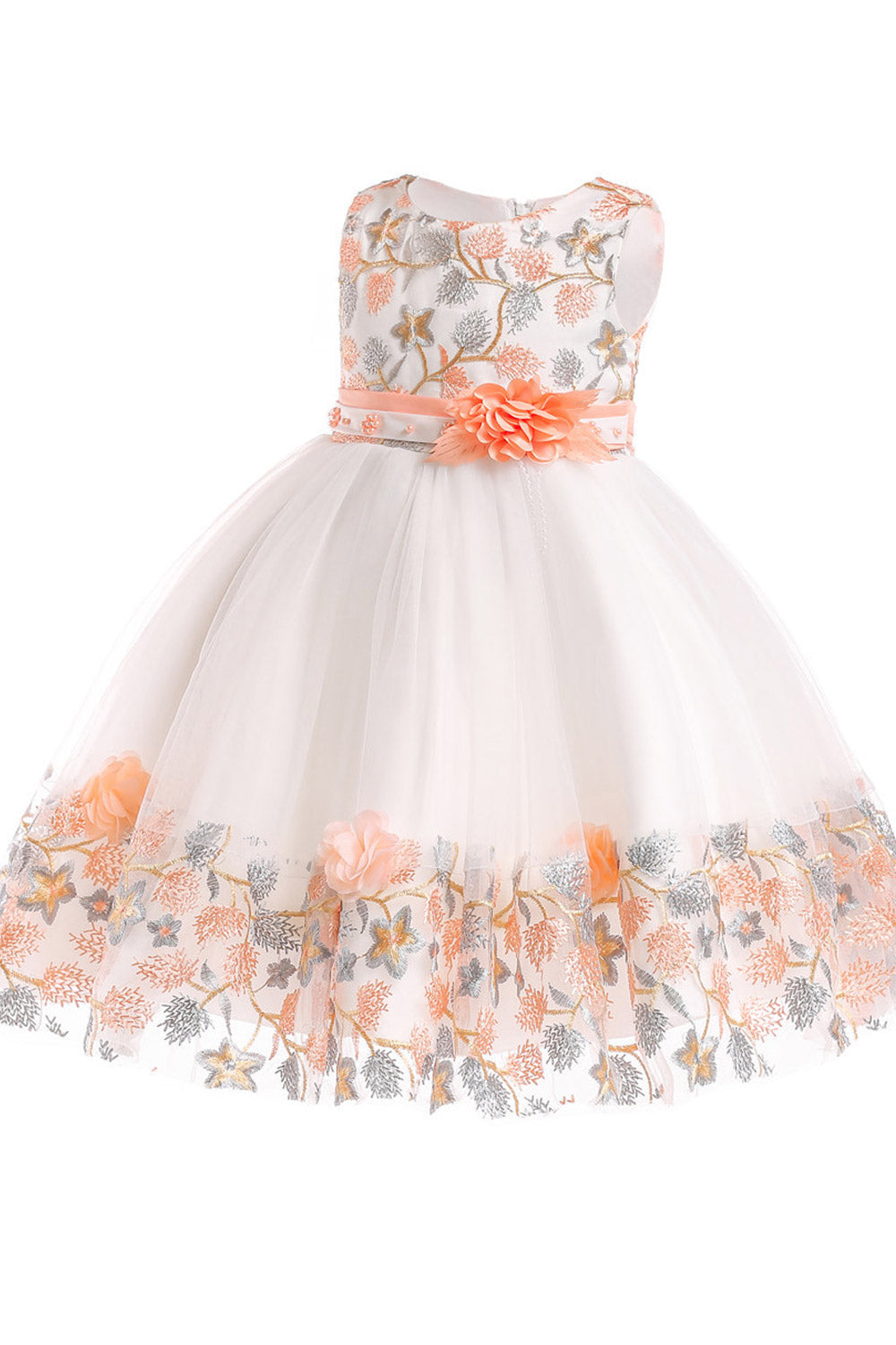 Kids Girls Beautifull Lace Flower Decorated Dress