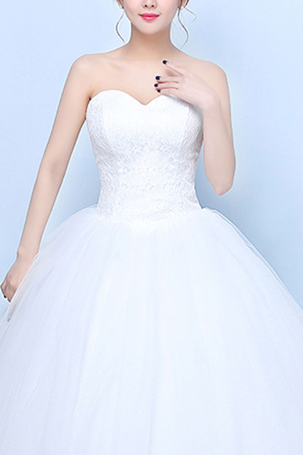 Women Strapless Off Shoulder Slim Wedding Dress