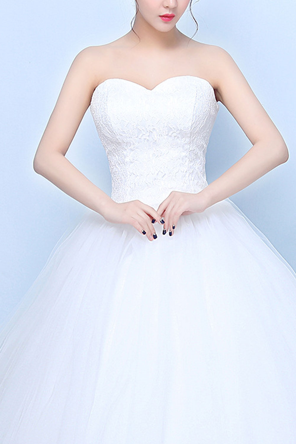 Women Strapless Off Shoulder Slim Wedding Dress