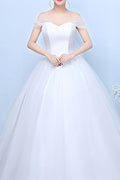 Women Wrap Neck Slim Ball Gown Wedding Dress