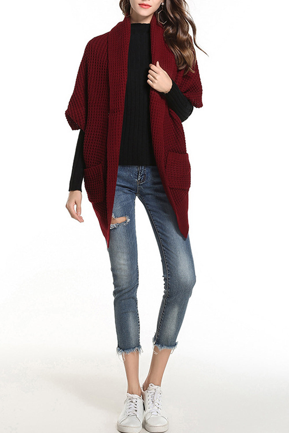 Women Stylish Thick Long Knit Cardigan