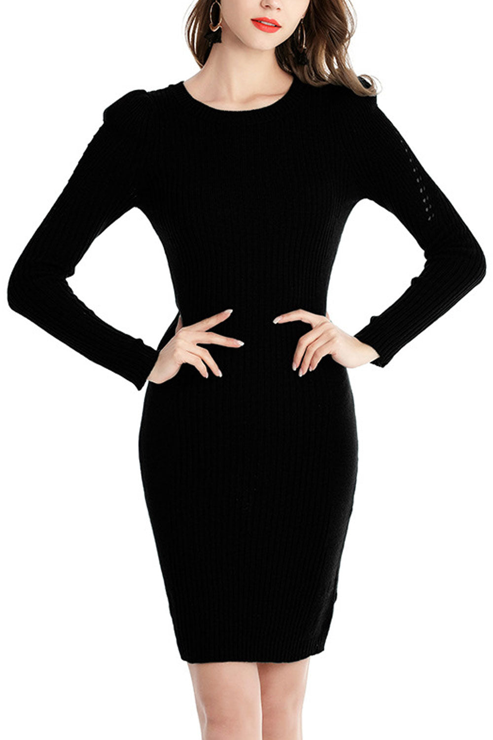Women Slim Bodycon Casual Knit Elegant Dress