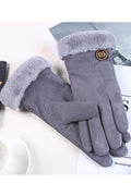 Women Warm & Thick Suede Velvet Gloves