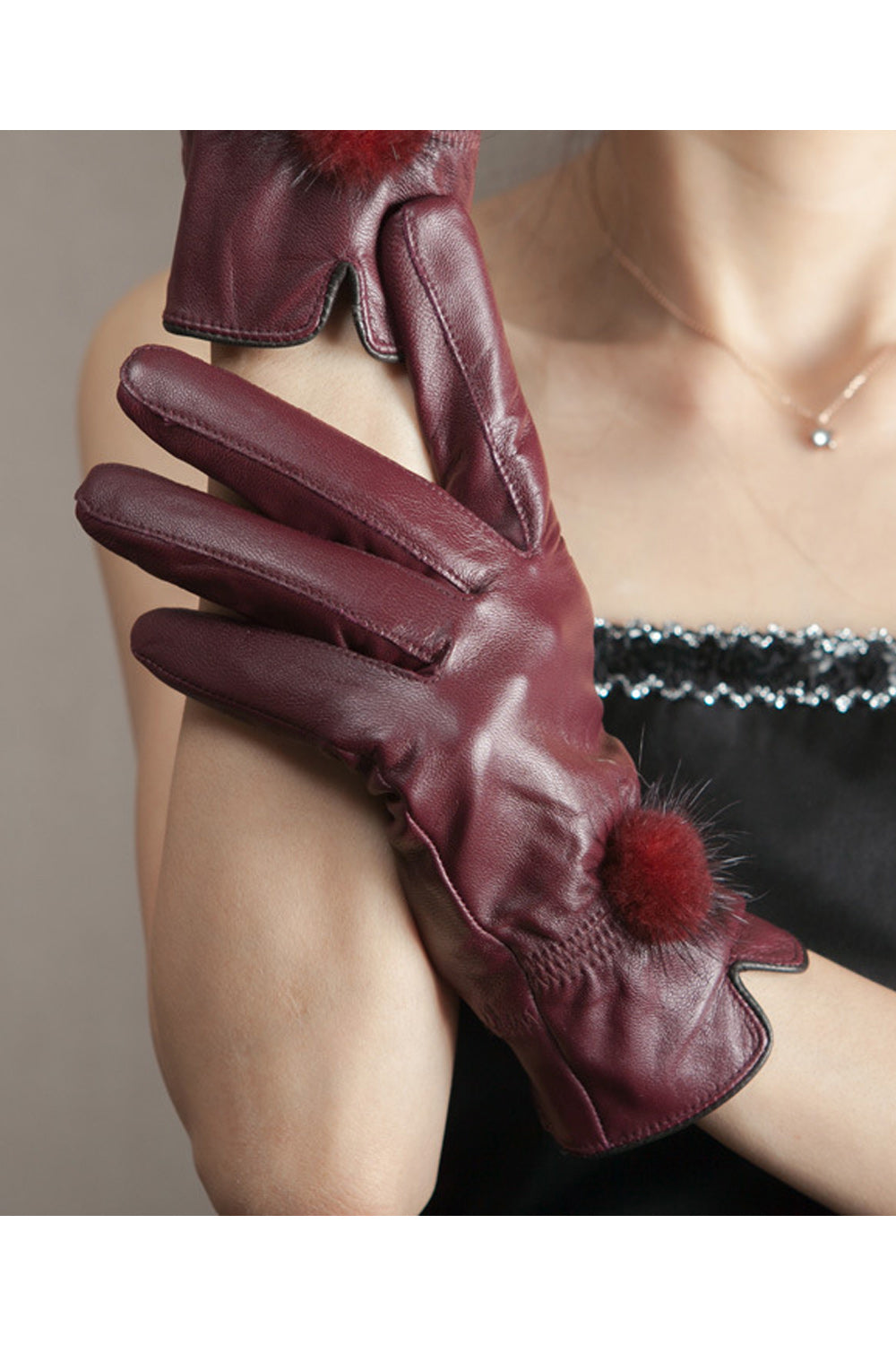 Women Thick Velvet Casual Warm Leather Winter Gloves