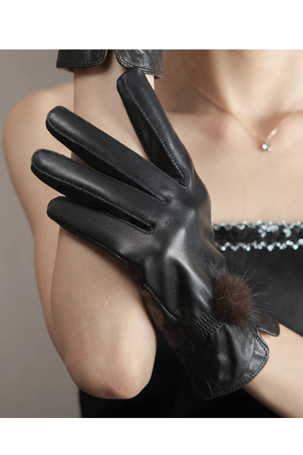 Women Thick Velvet Casual Warm Leather Winter Gloves