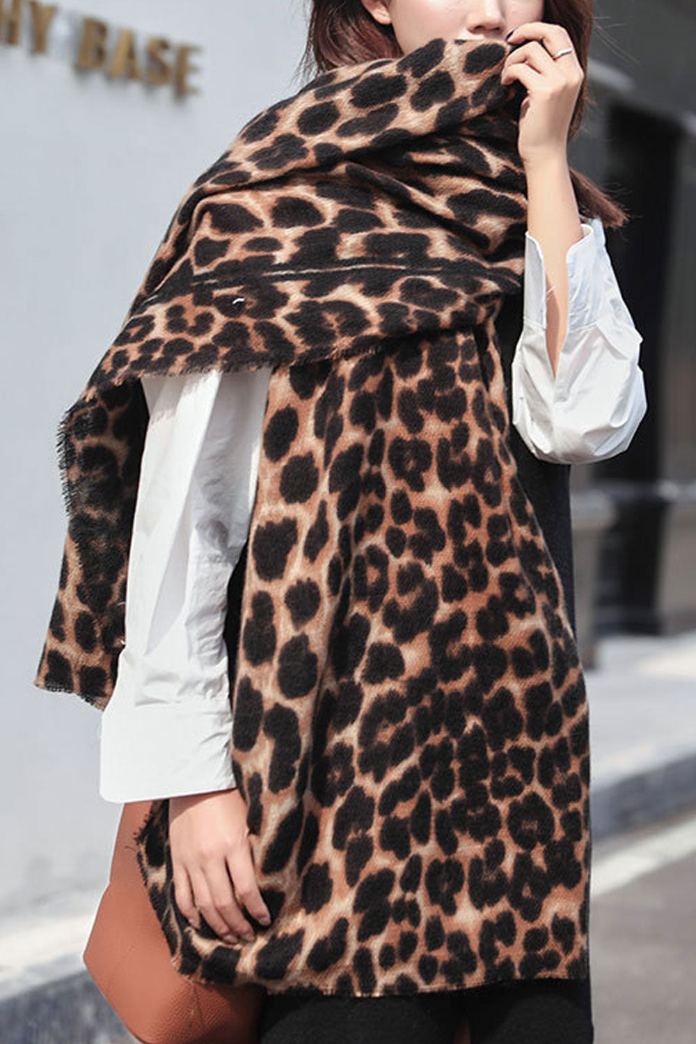 Women Leopard Printed Warm Cashmere Muffler