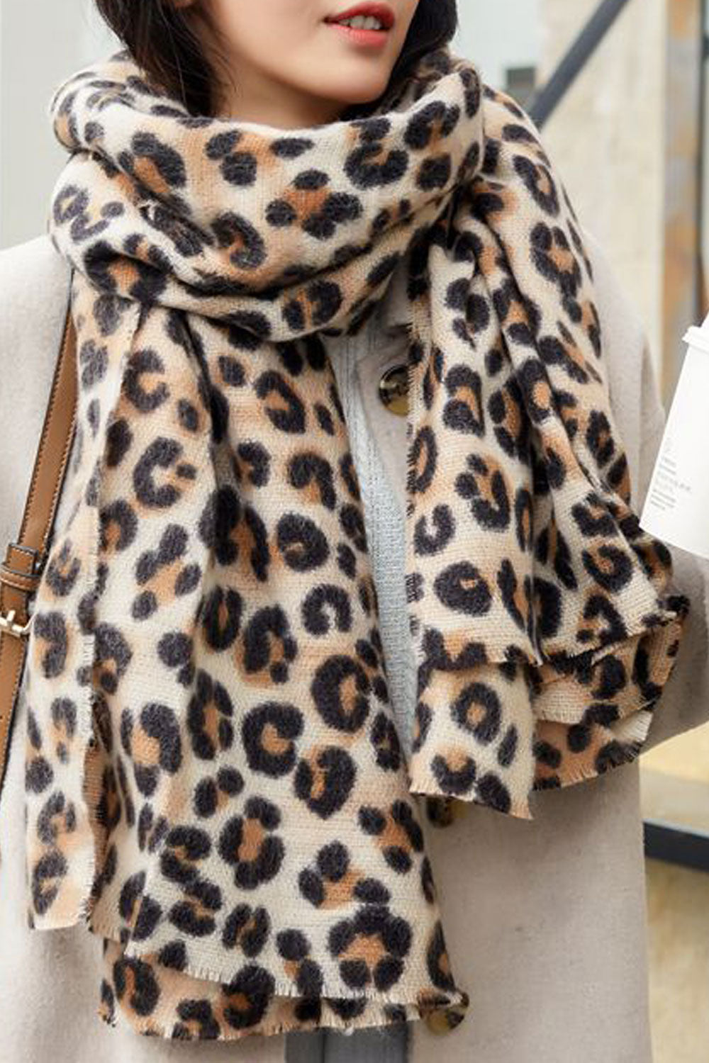 Women Leopard Printed Warm Cashmere Muffler
