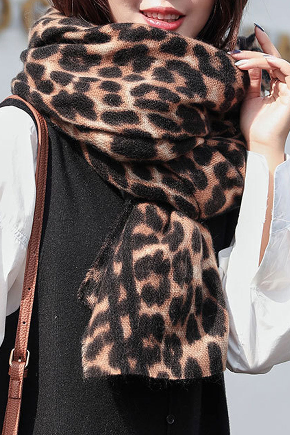 Women Leopard Printed Warm Cashmere Muffler